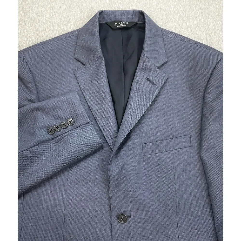 Jos A Bank Blazer Mens‎ 40S Blue 100% Wool 2-Button Traveler Lined Suit Jacket